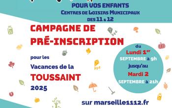 Pré-inscription vacances de la Toussaint 2025 du 1er au 2 septembre